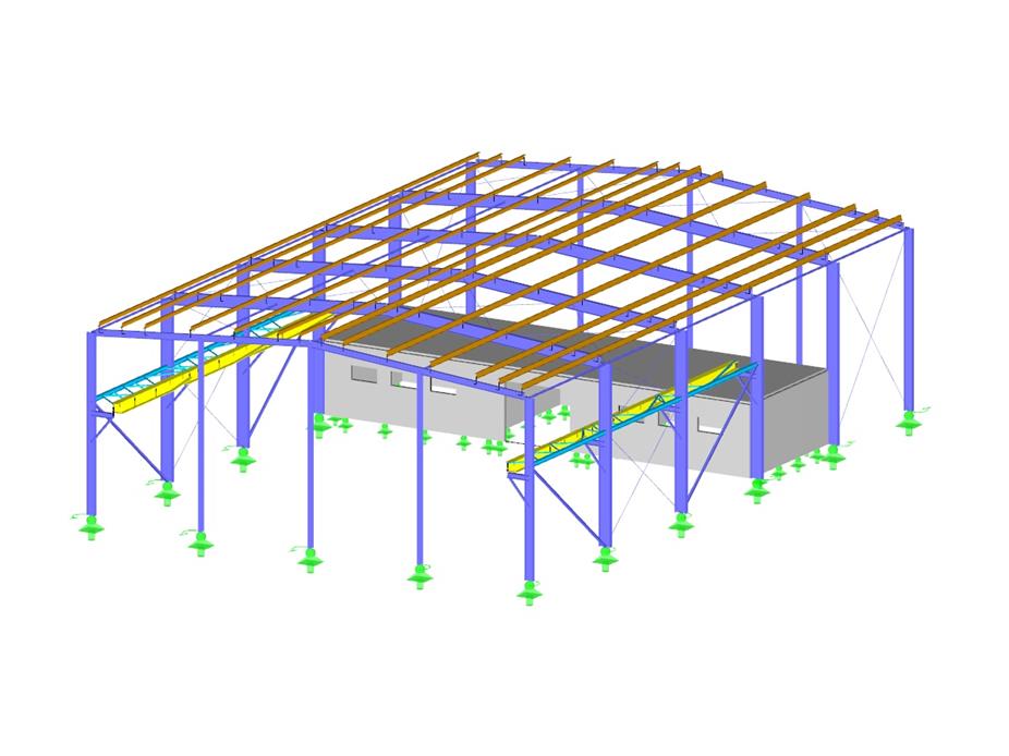 Stahl- und Holzbauhalle mit kaltgeformten Stahlprofilen